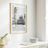 Castello de la Plana Print Black and White, Castello de la Plana Wall Art, Castello de la Plana Poster, Photo, Wall Décor, Map