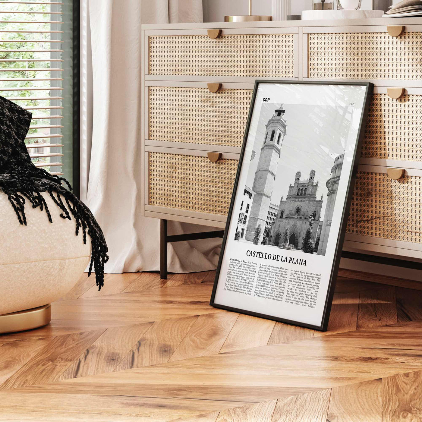 Castello de la Plana Print Black and White, Castello de la Plana Wall Art, Castello de la Plana Poster, Photo, Wall Décor, Map