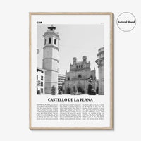 Castello de la Plana Print Black and White, Castello de la Plana Wall Art, Castello de la Plana Poster, Photo, Wall Décor, Map