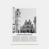 Castello de la Plana Travel B&W Poster