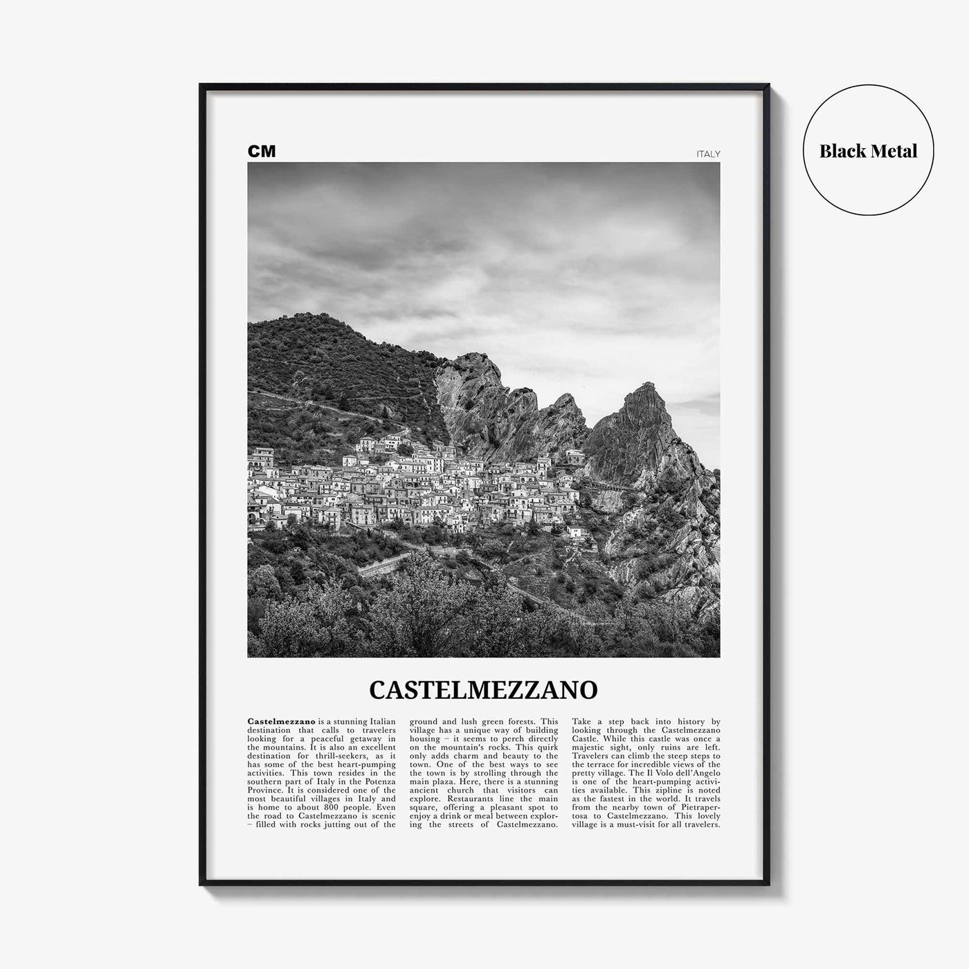 Castelmezzano Print Black and White, Castelmezzano Wall Art, Castelmezzano Poster, Castelmezzano Photo, Castelmezzano Décor, Italy
