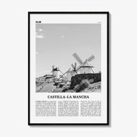 Castilla La Mancha Print Black and White, Castilla–La Mancha Wall Art, Castilla–La Mancha Poster, Castilla–La Mancha Photo, Wall Décor, Map