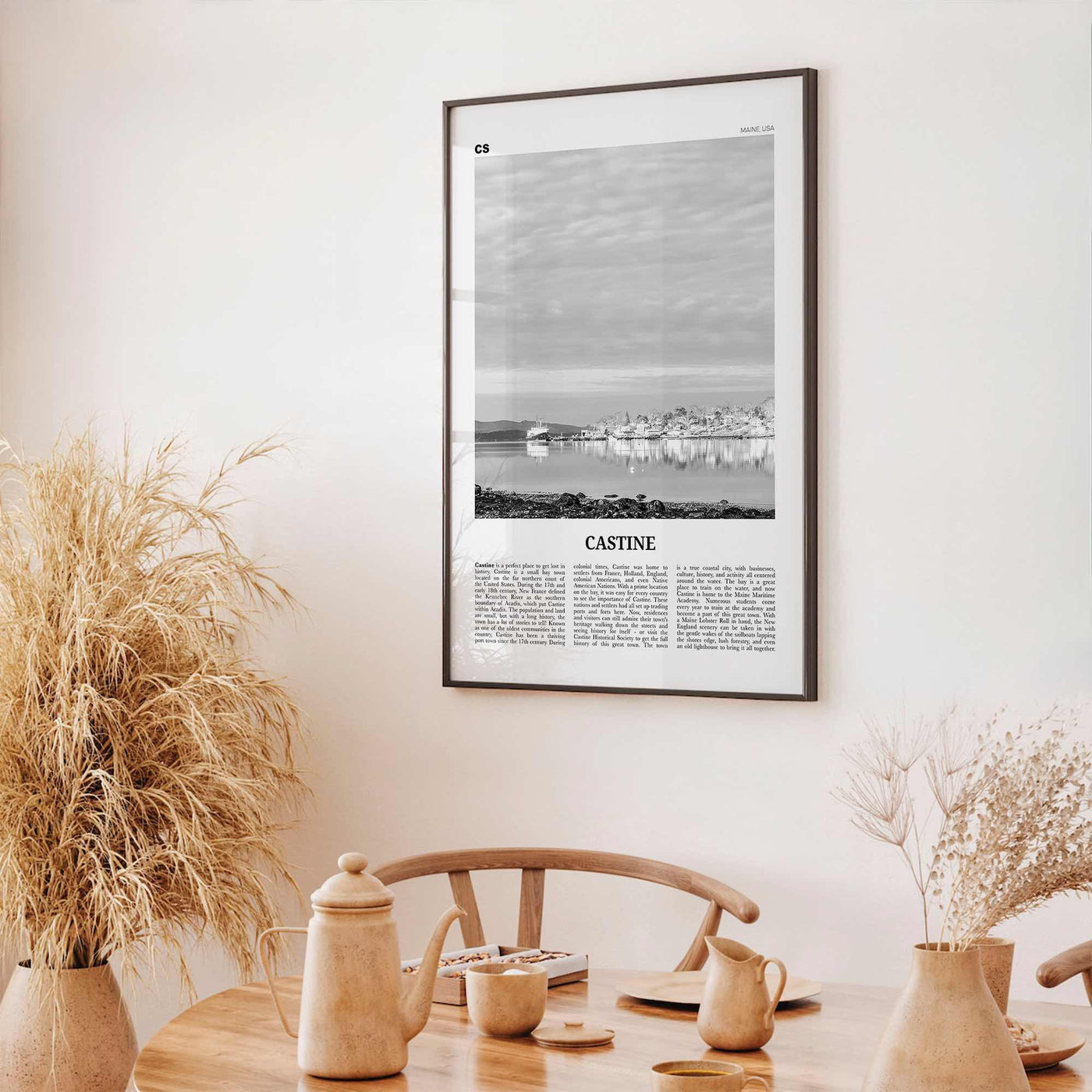 Castine Print Black and White, Castine Wall Art, Castine Poster, Castine Photo, Castine Wall Décor, Castine Map, Maine, USA, United States