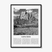 Castle Rock Print Black and White, Castle Rock Wall Art, Castle Rock Poster, Castle Rock Photo, Castle Rock Wall Décor, Colorado, USA