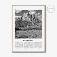 Castle Rock Print Black and White, Castle Rock Wall Art, Castle Rock Poster, Castle Rock Photo, Castle Rock Wall Décor, Colorado, USA