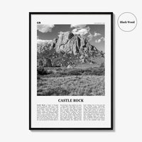 Castle Rock Print Black and White, Castle Rock Wall Art, Castle Rock Poster, Castle Rock Photo, Castle Rock Wall Décor, Colorado, USA