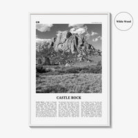 Castle Rock Print Black and White, Castle Rock Wall Art, Castle Rock Poster, Castle Rock Photo, Castle Rock Wall Décor, Colorado, USA