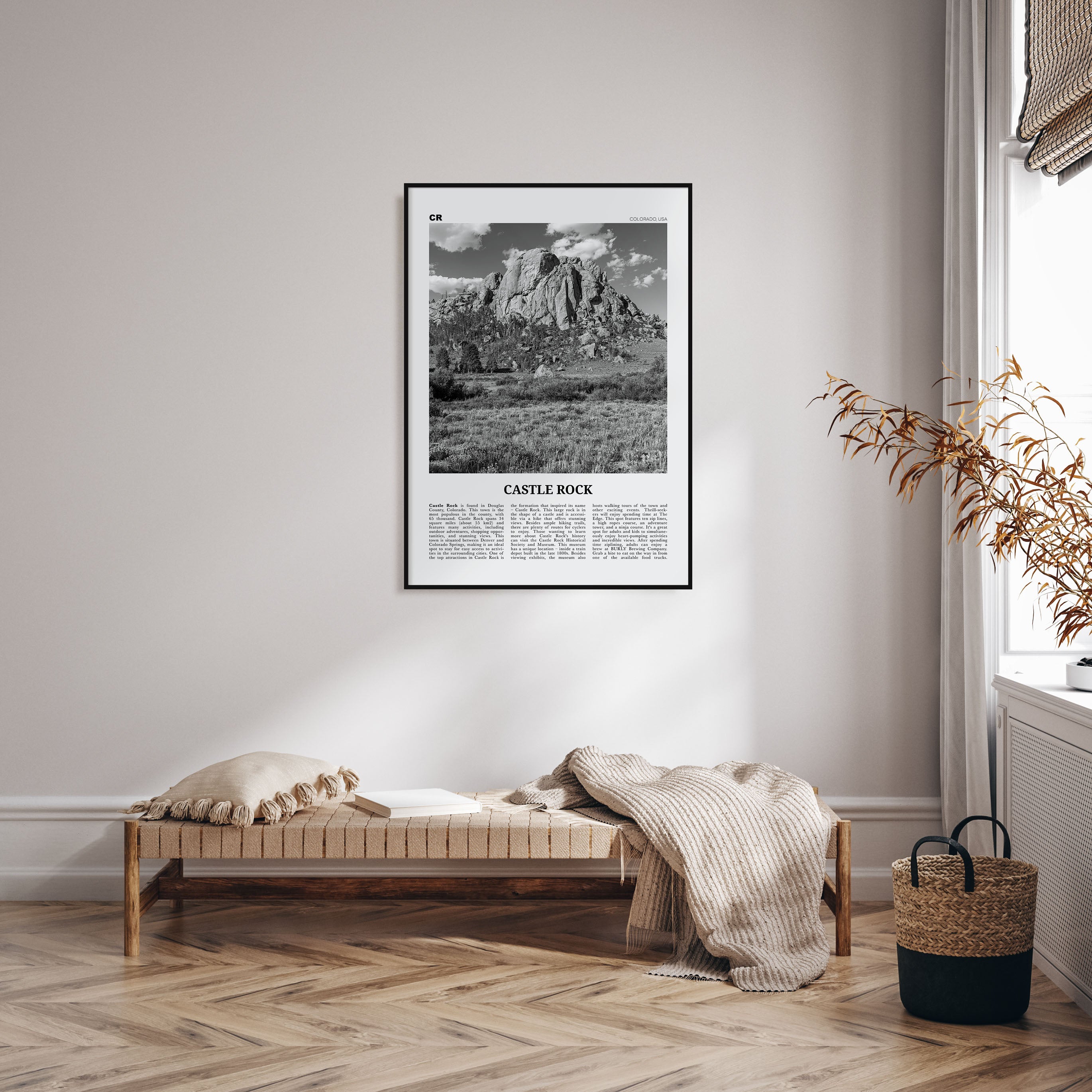 Castle Rock Travel B&W Poster