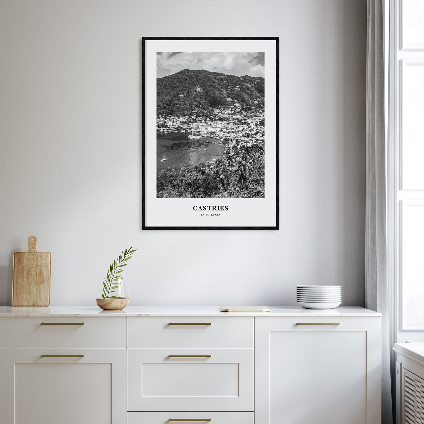 Castries Portrait B&W Poster
