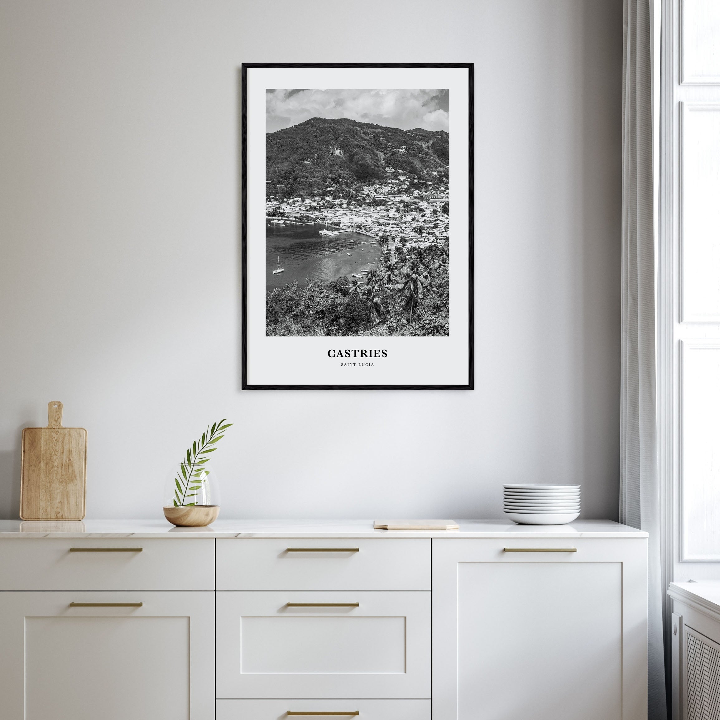 Castries Portrait B&W Poster
