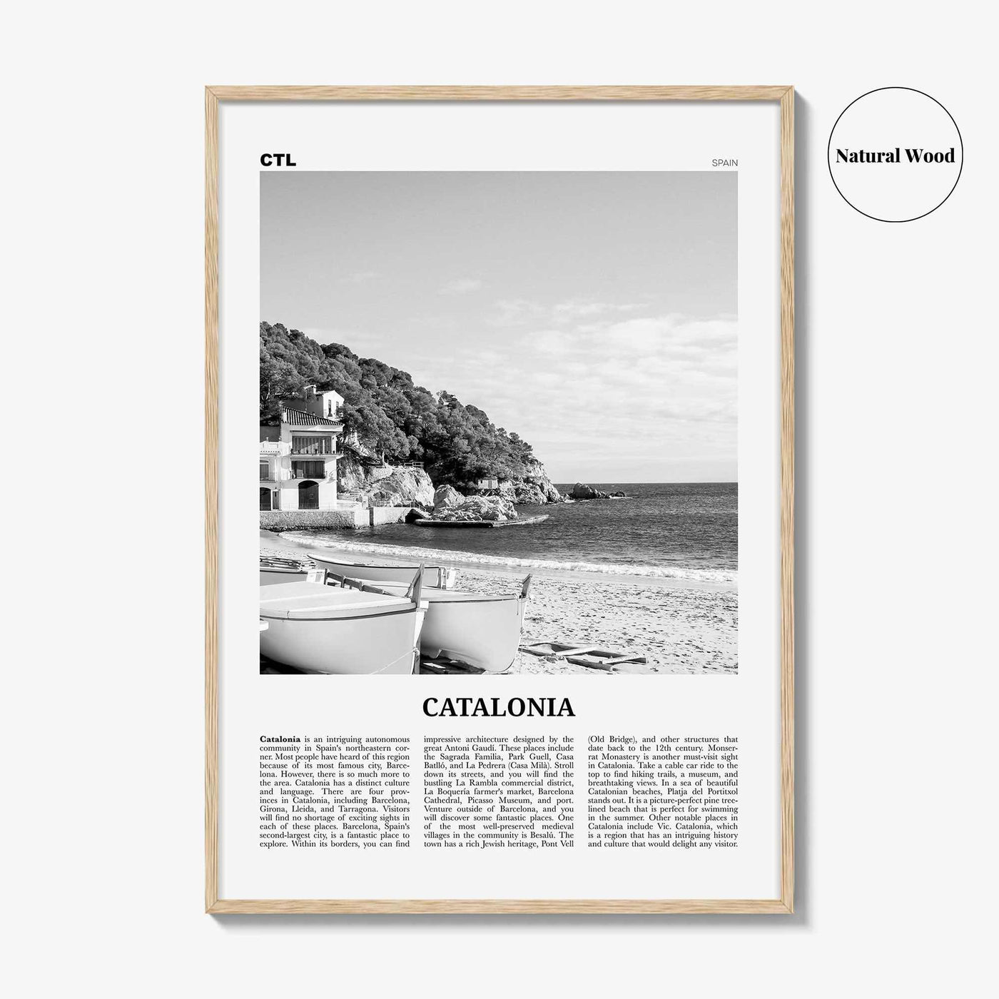 Catalonia Print Black and White, Catalonia Wall Art, Catalonia Poster, Catalonia Photo, Catalunya, Catalonha, Cataluña, Spain, España