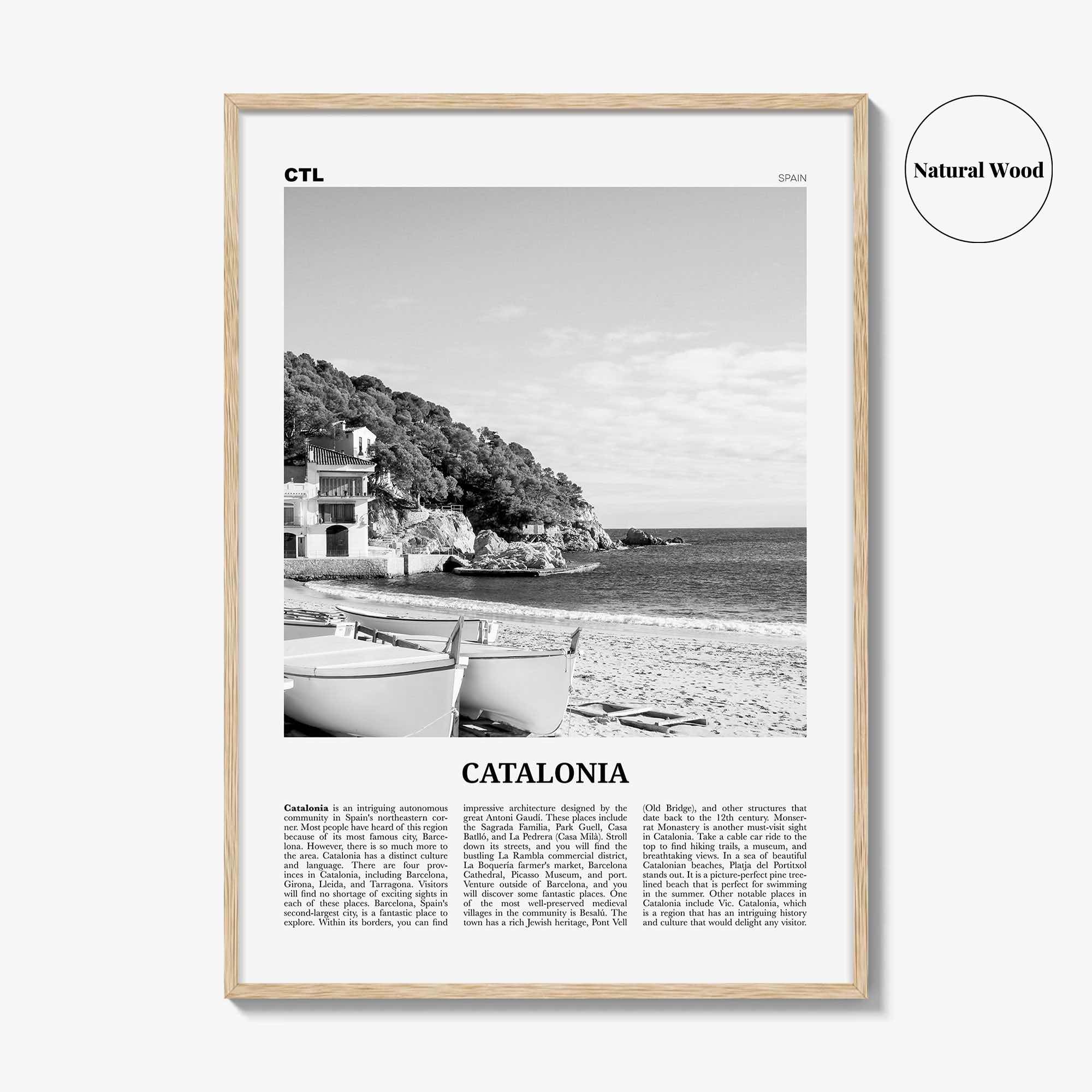 Catalonia Print Black and White, Catalonia Wall Art, Catalonia Poster, Catalonia Photo, Catalunya, Catalonha, Cataluña, Spain, España