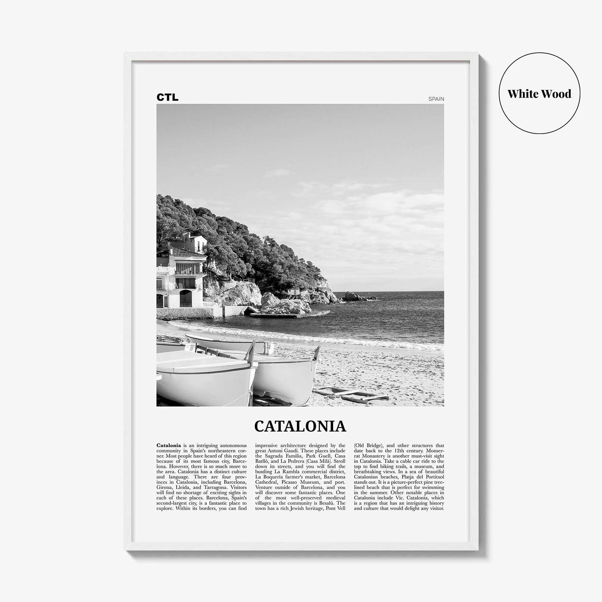 Catalonia Print Black and White, Catalonia Wall Art, Catalonia Poster, Catalonia Photo, Catalunya, Catalonha, Cataluña, Spain, España