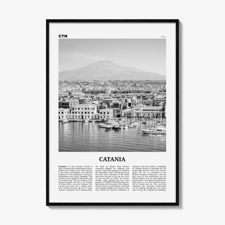 Catania Print Black and White, Catania Wall Art, Catania Poster, Catania Photo, Catania Wall Décor, Italia, Italy, Sicily