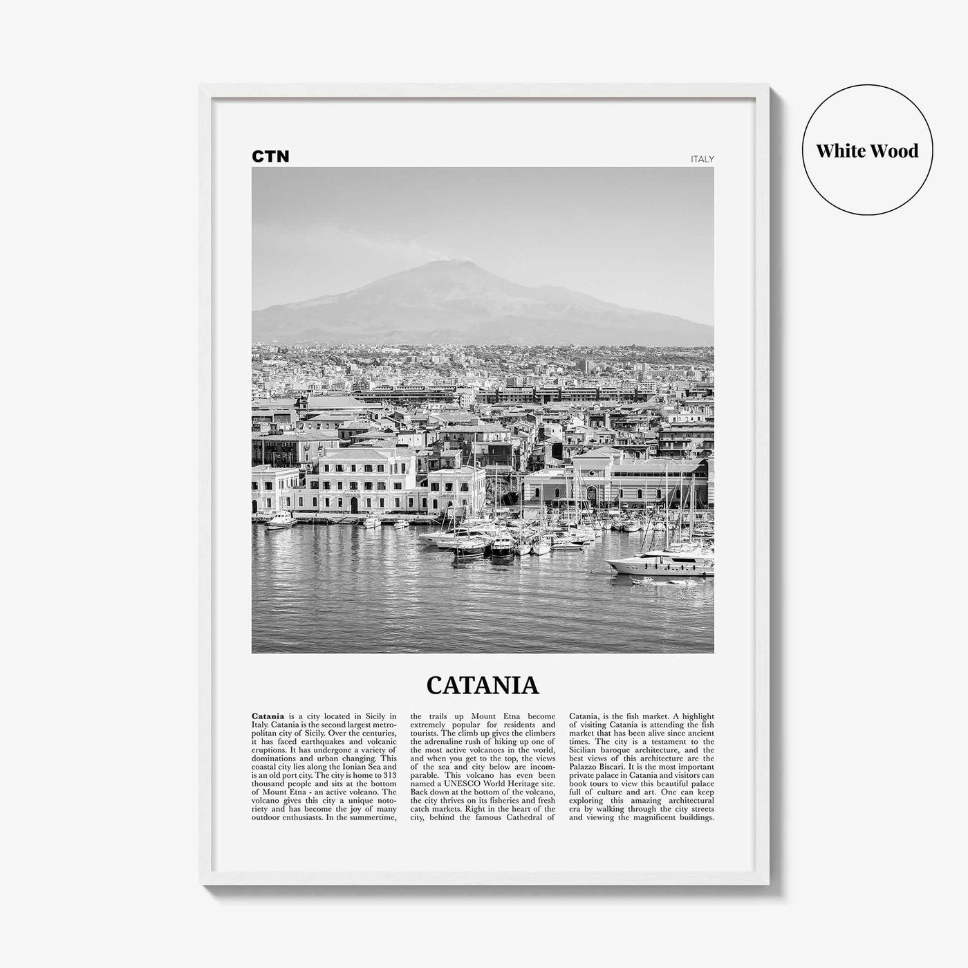 Catania Print Black and White, Catania Wall Art, Catania Poster, Catania Photo, Catania Wall Décor, Italia, Italy, Sicily