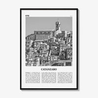 Catanzaro Print Black and White, Catanzaro Wall Art, Catanzaro Poster, Catanzaro Photo, Catanzaro Wall Décor, Catanzaro Map, Italy