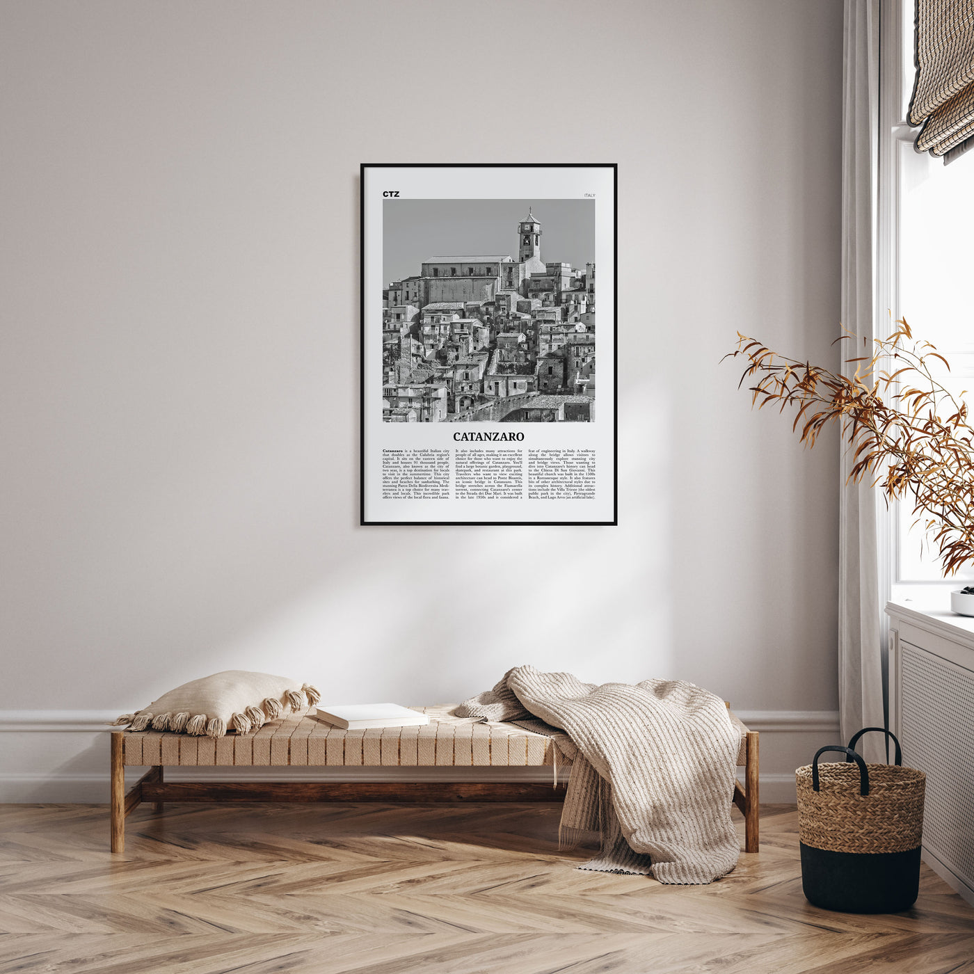Catanzaro Travel B&W Poster