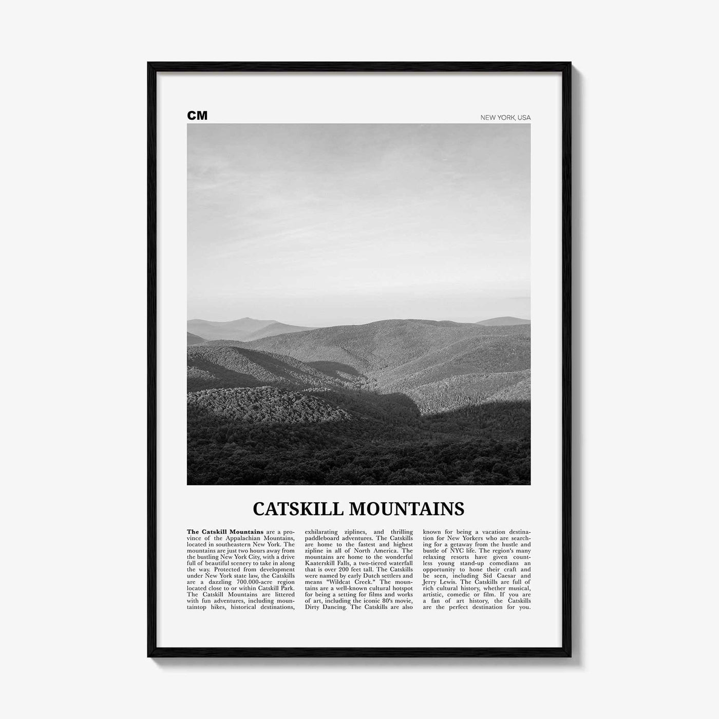 Catskill Mountains Print Black and White No 1, Catskill Mountains Wall Art, Catskill Mountains Poster, Catskill Photo, New York, USA