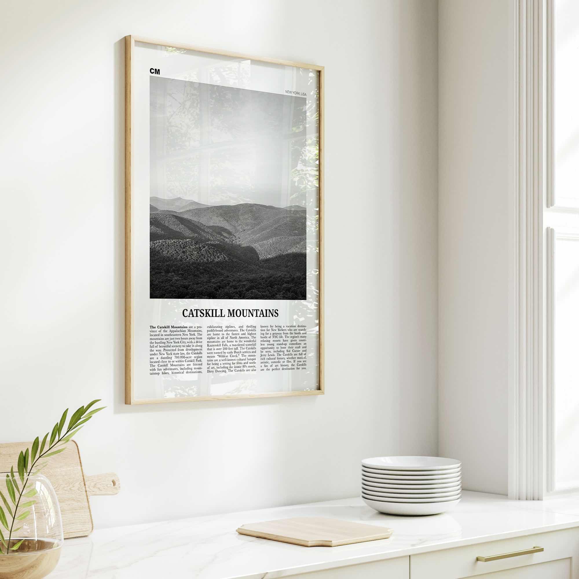 Catskill Mountains Print Black and White No 1, Catskill Mountains Wall Art, Catskill Mountains Poster, Catskill Photo, New York, USA