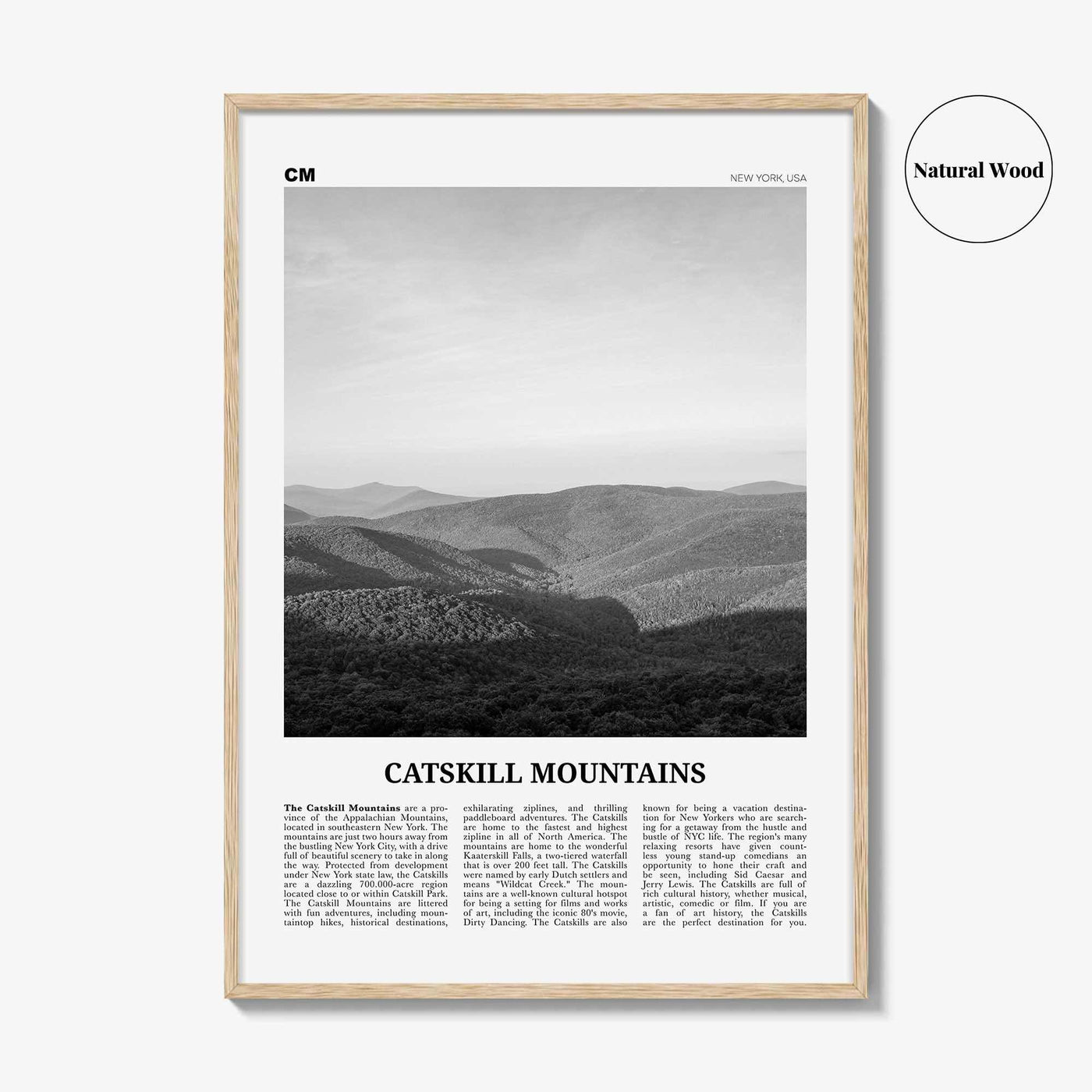 Catskill Mountains Print Black and White No 1, Catskill Mountains Wall Art, Catskill Mountains Poster, Catskill Photo, New York, USA