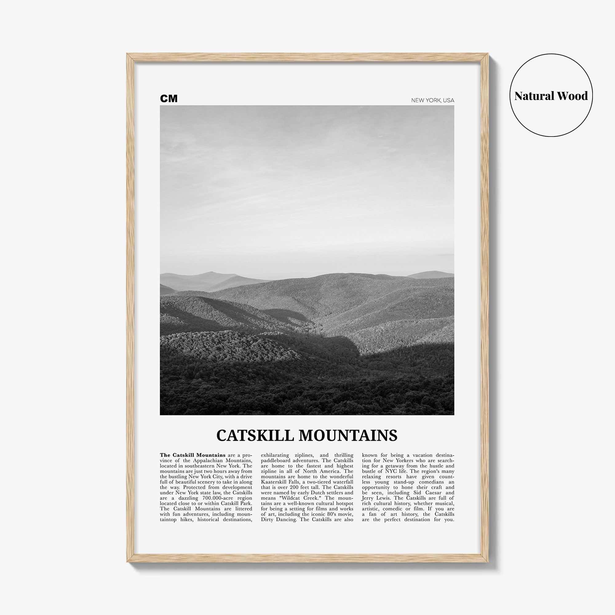 Catskill Mountains Print Black and White No 1, Catskill Mountains Wall Art, Catskill Mountains Poster, Catskill Photo, New York, USA