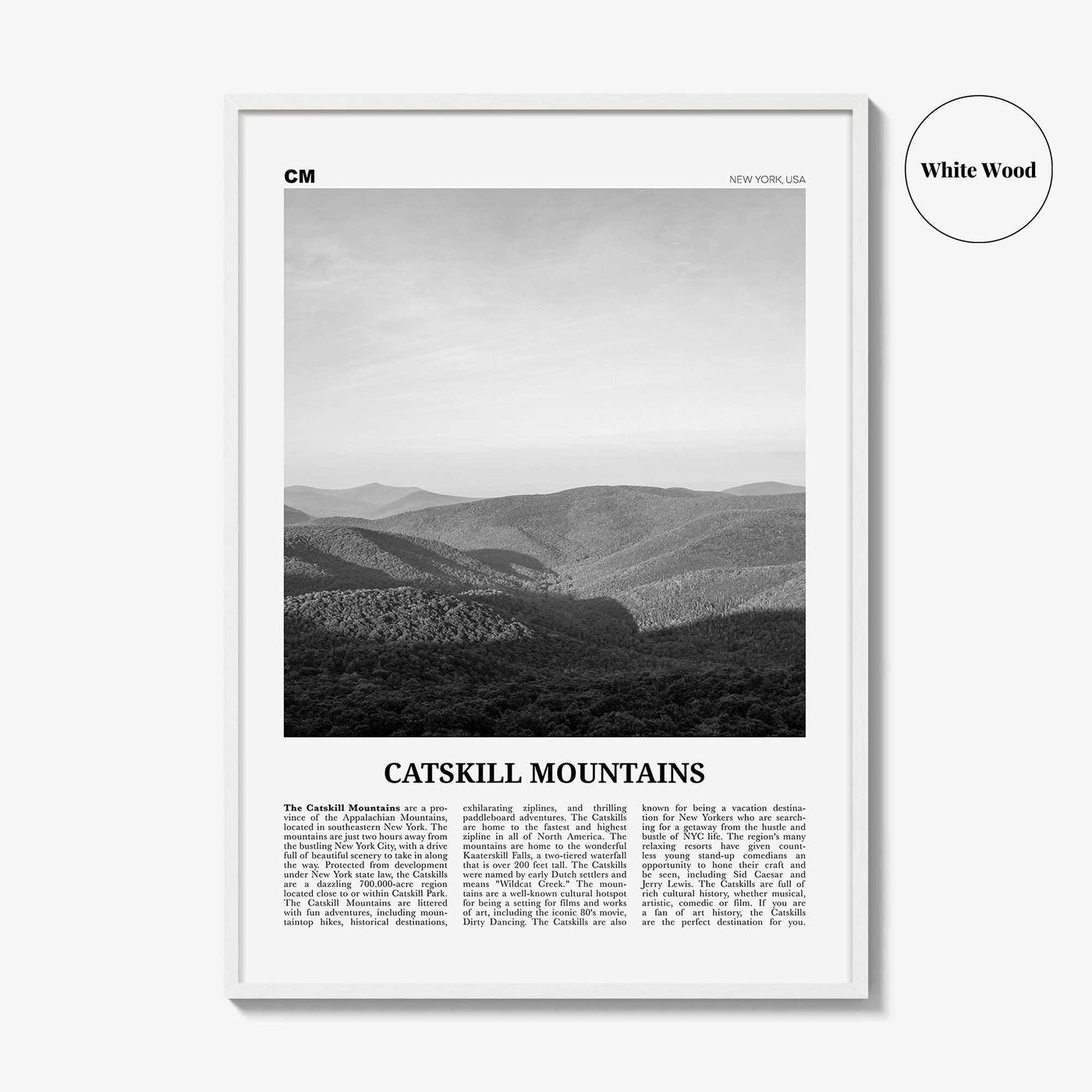 Catskill Mountains Print Black and White No 1, Catskill Mountains Wall Art, Catskill Mountains Poster, Catskill Photo, New York, USA