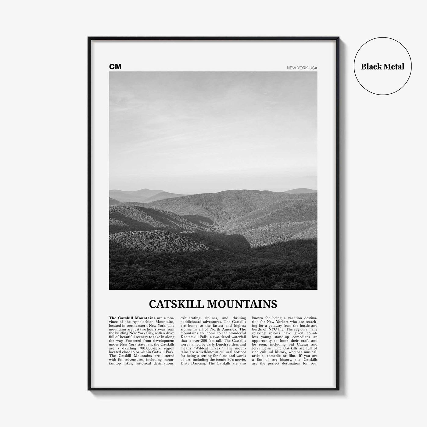 Catskill Mountains Print Black and White No 1, Catskill Mountains Wall Art, Catskill Mountains Poster, Catskill Photo, New York, USA