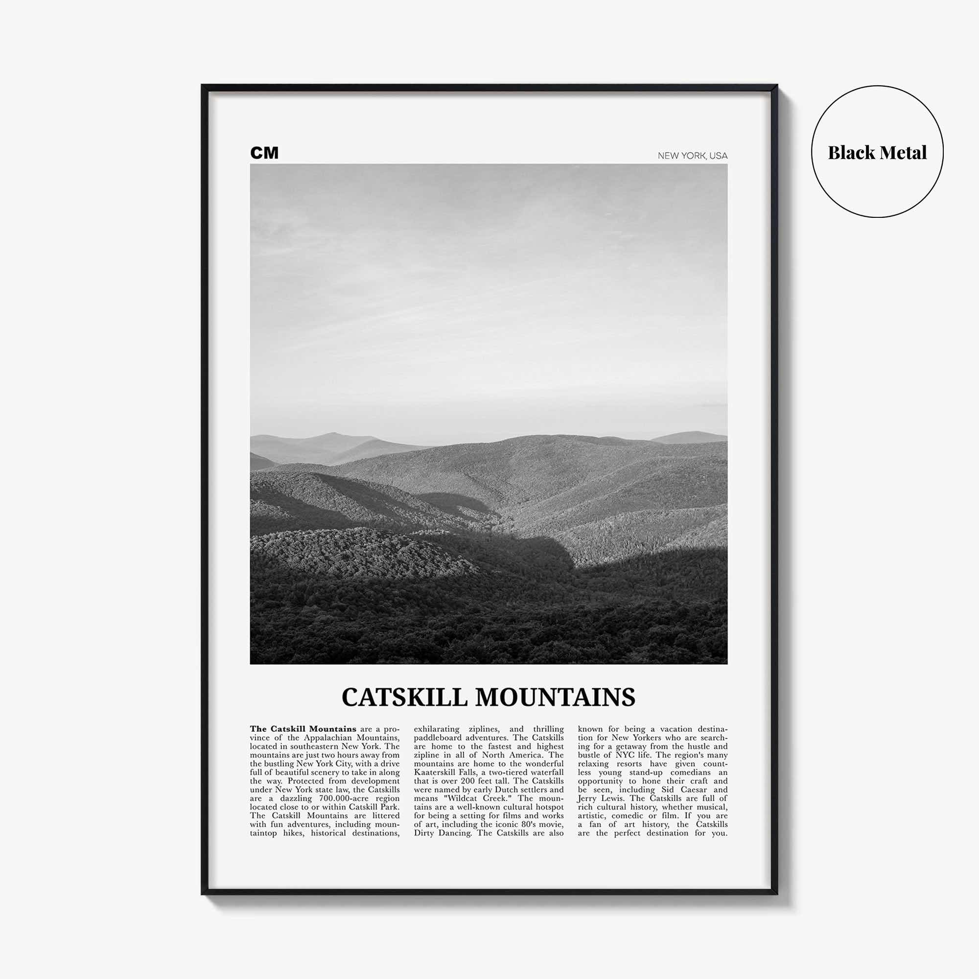 Catskill Mountains Print Black and White No 1, Catskill Mountains Wall Art, Catskill Mountains Poster, Catskill Photo, New York, USA