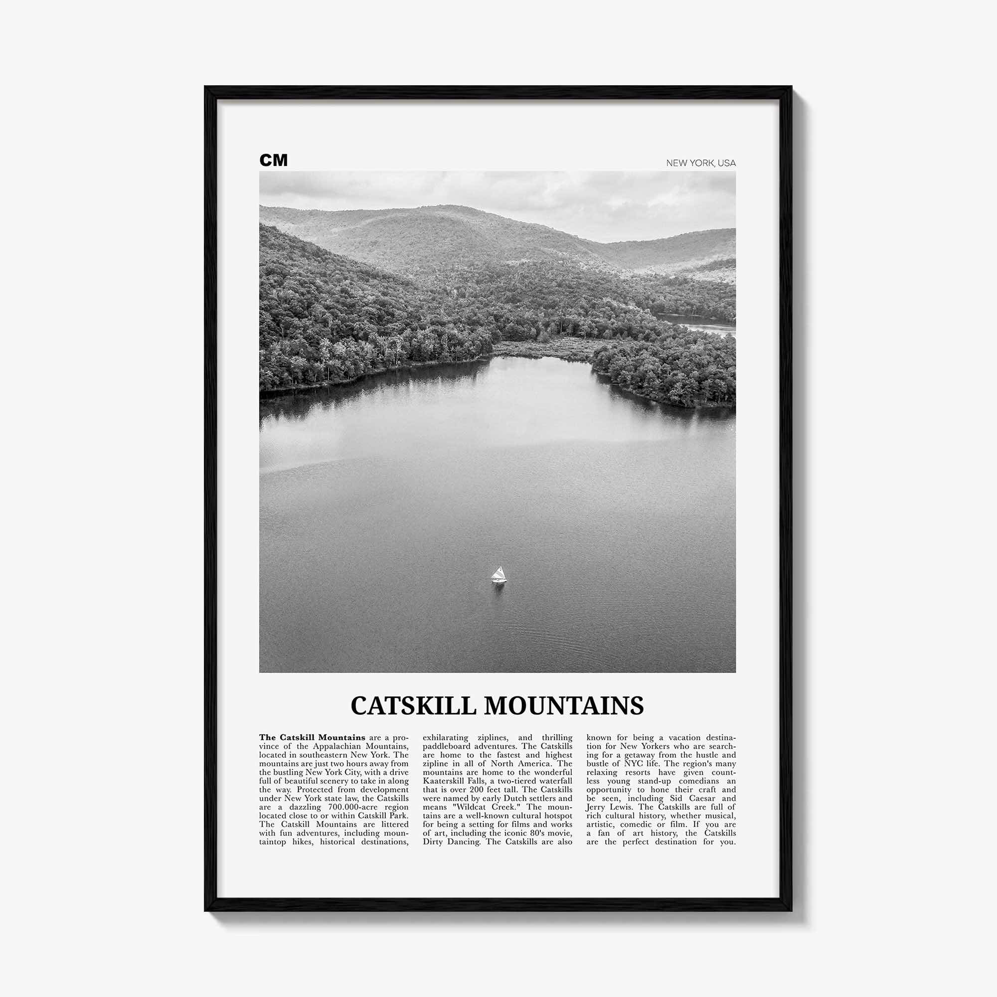 Catskill Mountains Print Black and White No 2, Catskill Mountains Wall Art, Catskill Mountains Poster, Catskill Photo, New York, USA