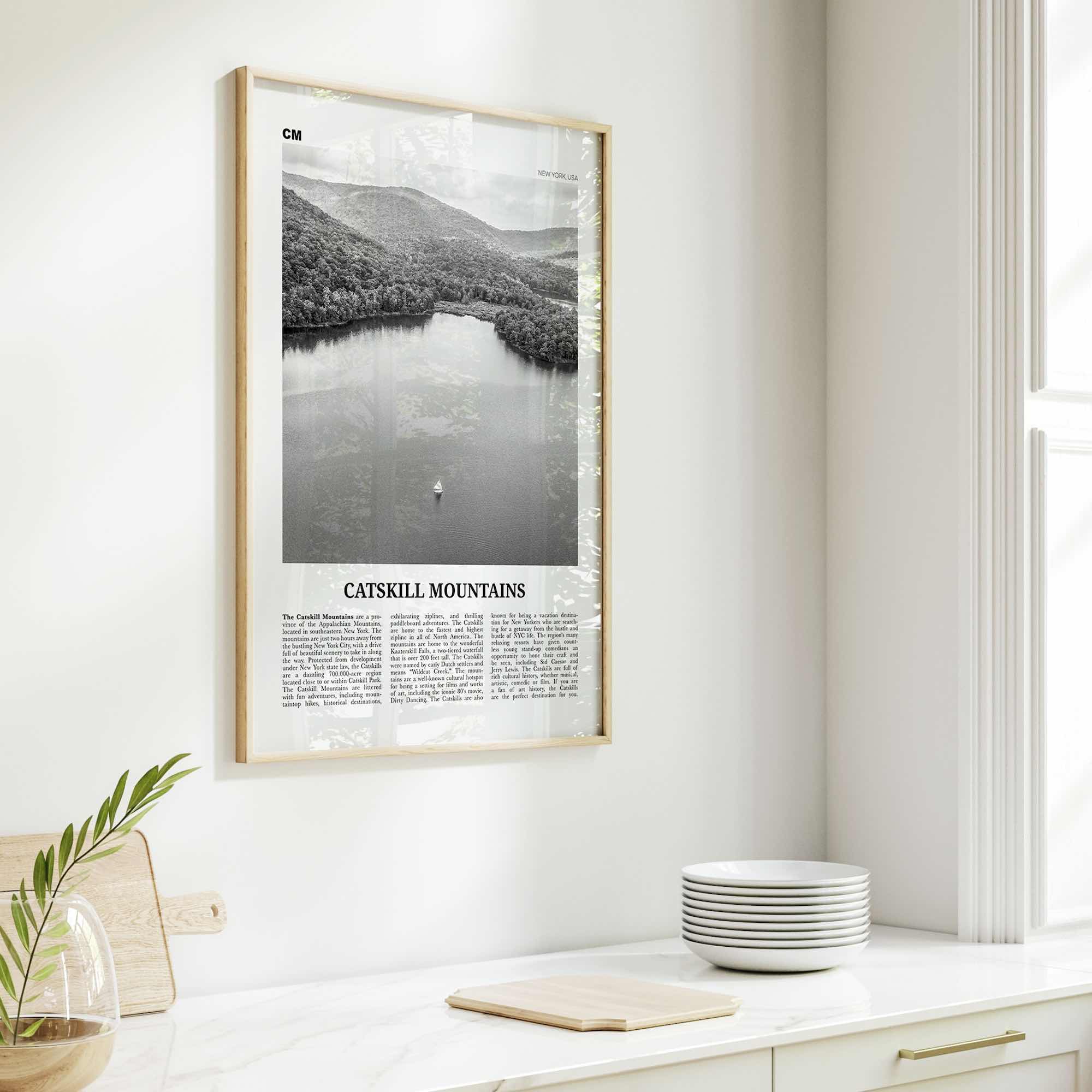 Catskill Mountains Print Black and White No 2, Catskill Mountains Wall Art, Catskill Mountains Poster, Catskill Photo, New York, USA