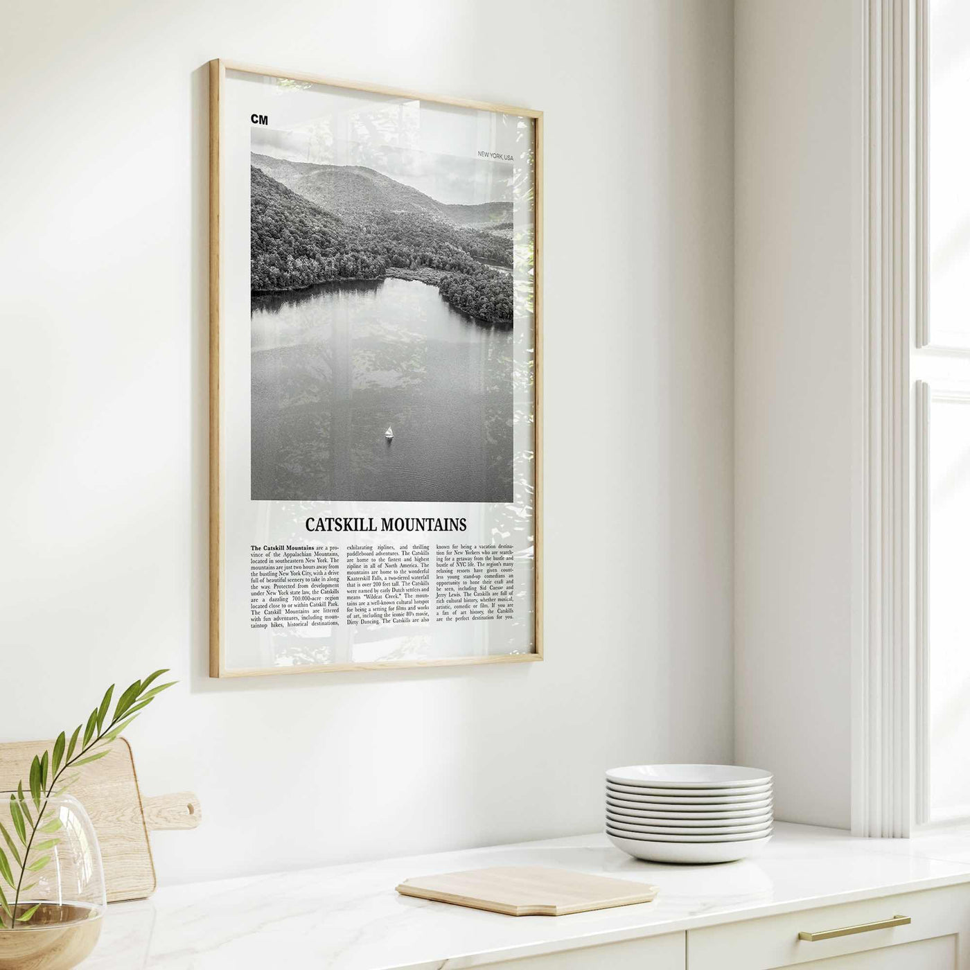 Catskill Mountains Print Black and White No 2, Catskill Mountains Wall Art, Catskill Mountains Poster, Catskill Photo, New York, USA
