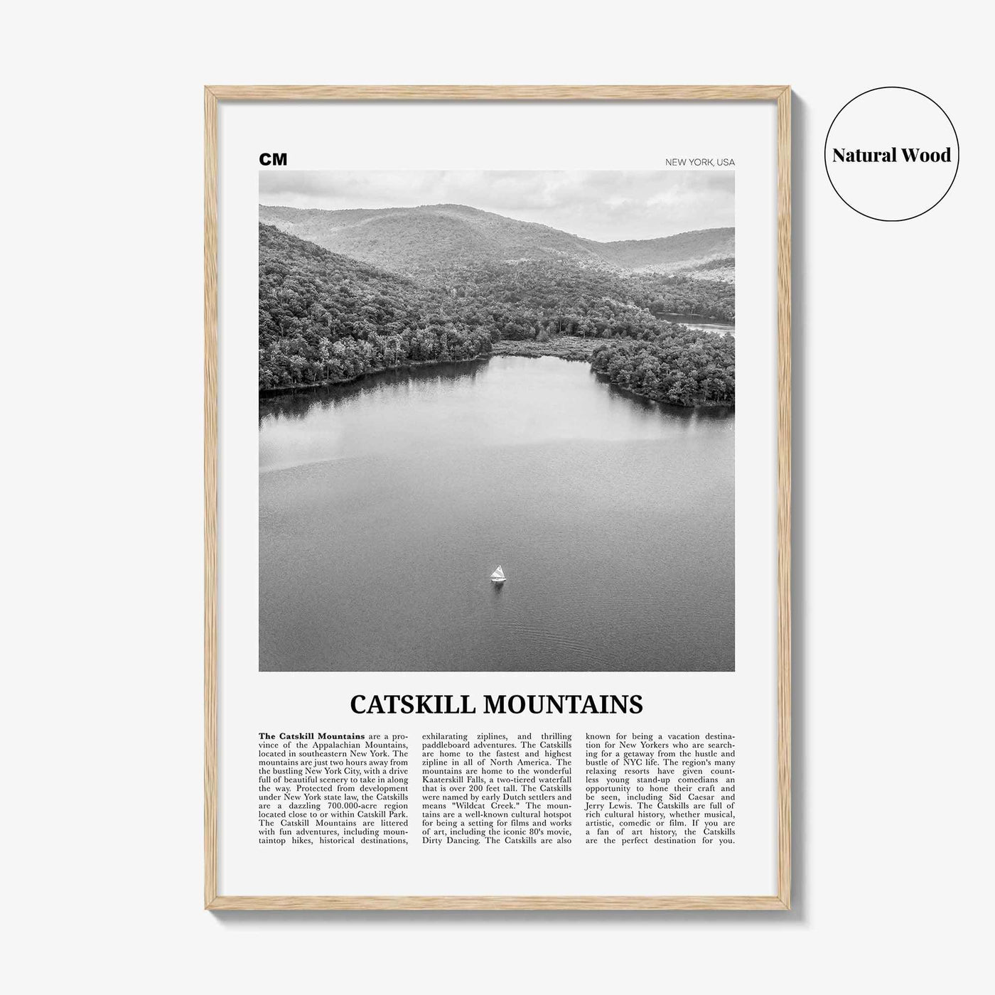 Catskill Mountains Print Black and White No 2, Catskill Mountains Wall Art, Catskill Mountains Poster, Catskill Photo, New York, USA