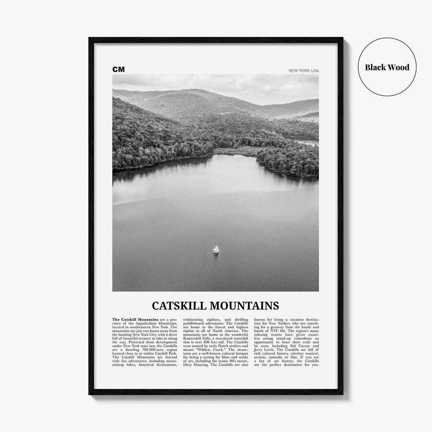 Catskill Mountains Print Black and White No 2, Catskill Mountains Wall Art, Catskill Mountains Poster, Catskill Photo, New York, USA