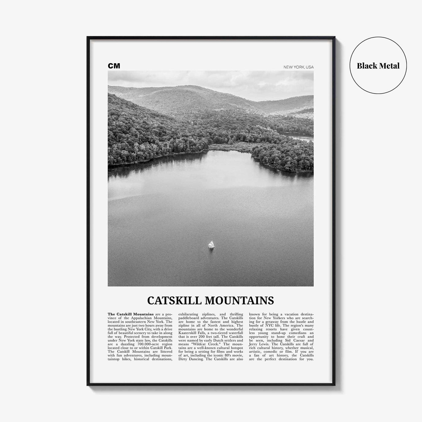Catskill Mountains Print Black and White No 2, Catskill Mountains Wall Art, Catskill Mountains Poster, Catskill Photo, New York, USA
