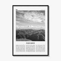 Caucasus Mountains Print Black and White, Caucasus Wall Art, Caucasus Poster, Caucasus Photo, Caucasus Wall Décor, Caucasus Map, Asia