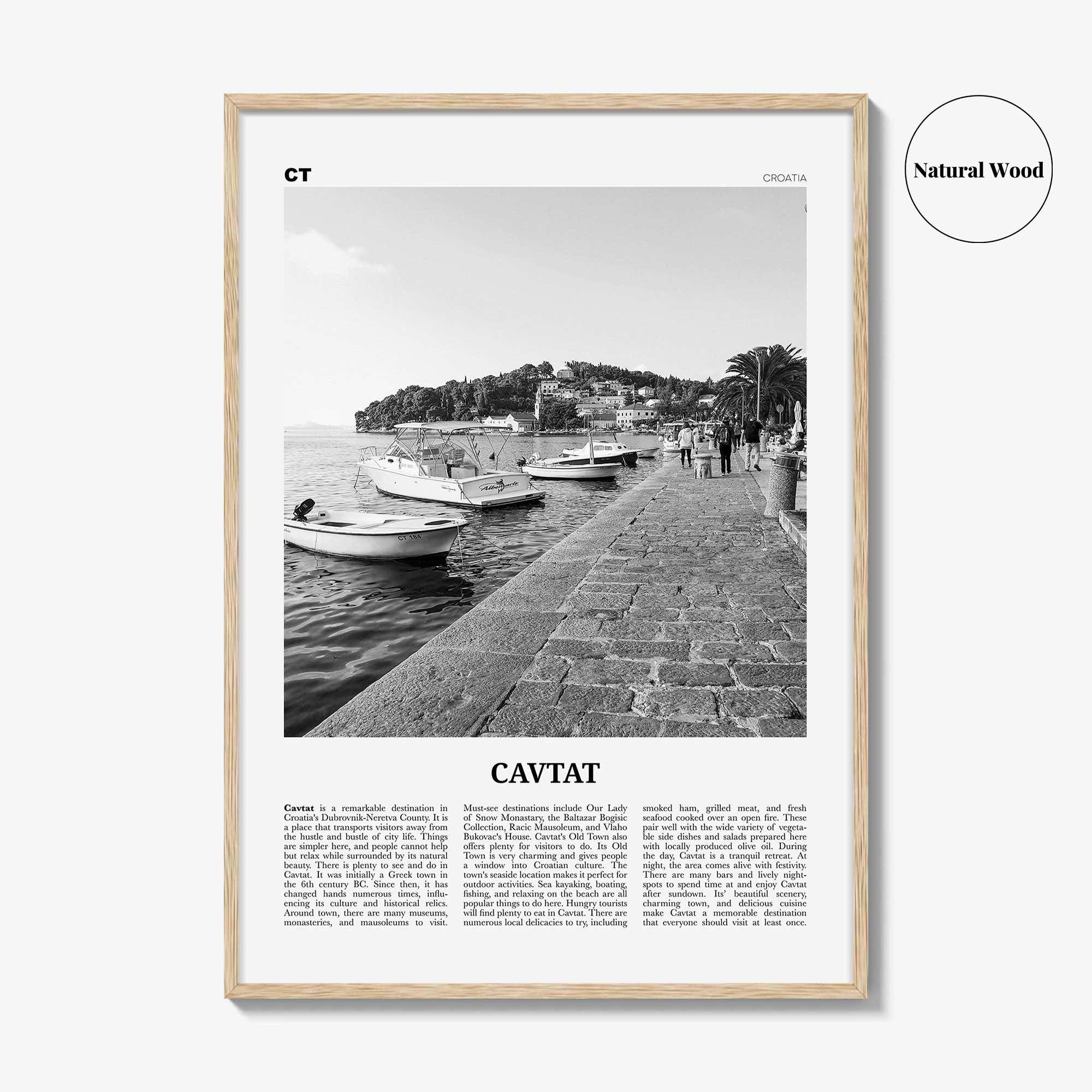 Cavtat Print Black and White, Cavtat Wall Art, Cavtat Poster, Cavtat Photo, Cavtat Wall Décor, Croatia, Dubrovnik Neretva