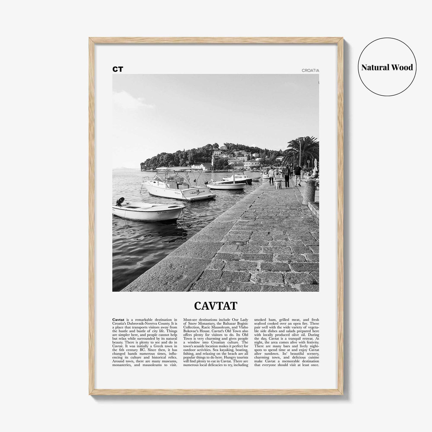 Cavtat Print Black and White, Cavtat Wall Art, Cavtat Poster, Cavtat Photo, Cavtat Wall Décor, Croatia, Dubrovnik Neretva