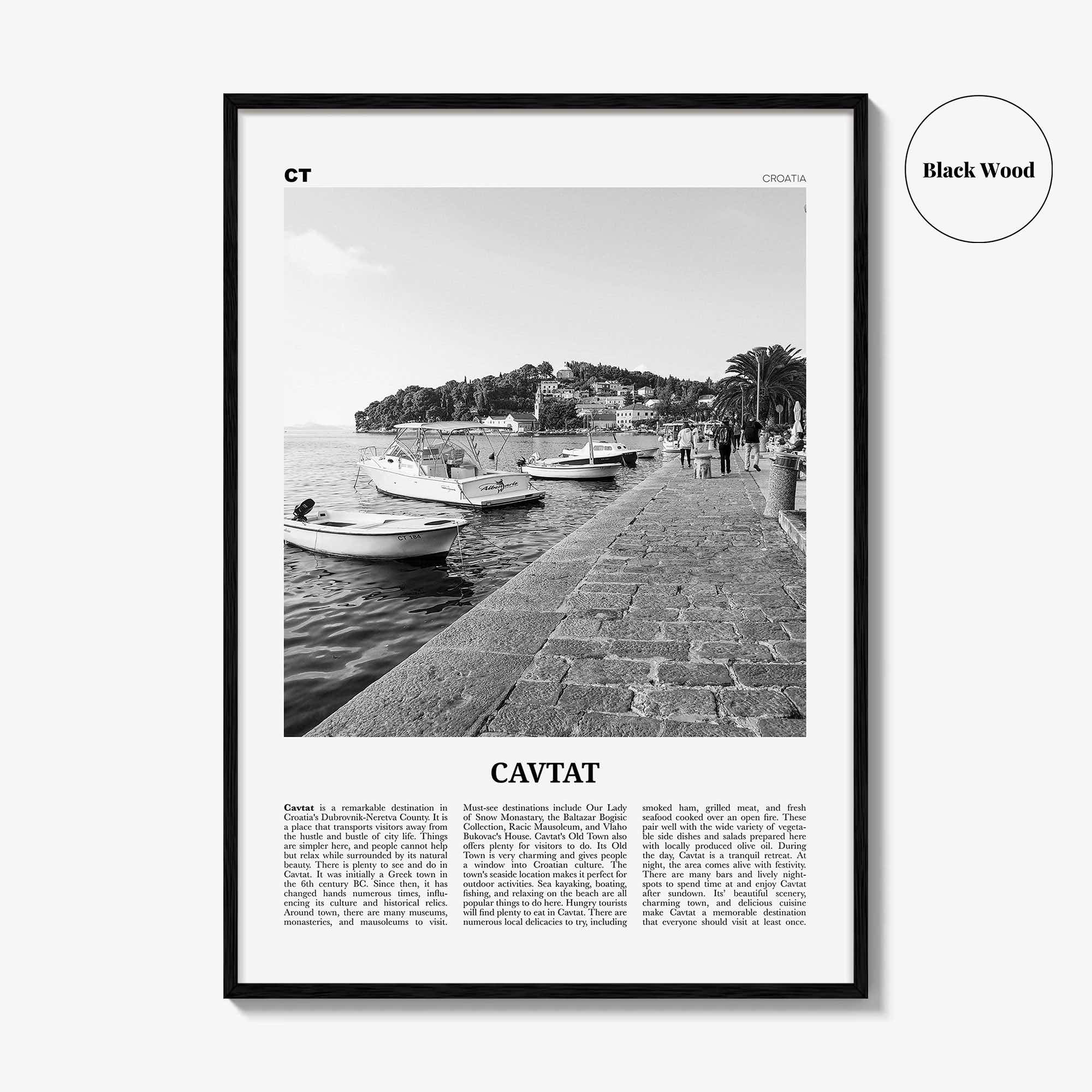 Cavtat Print Black and White, Cavtat Wall Art, Cavtat Poster, Cavtat Photo, Cavtat Wall Décor, Croatia, Dubrovnik Neretva