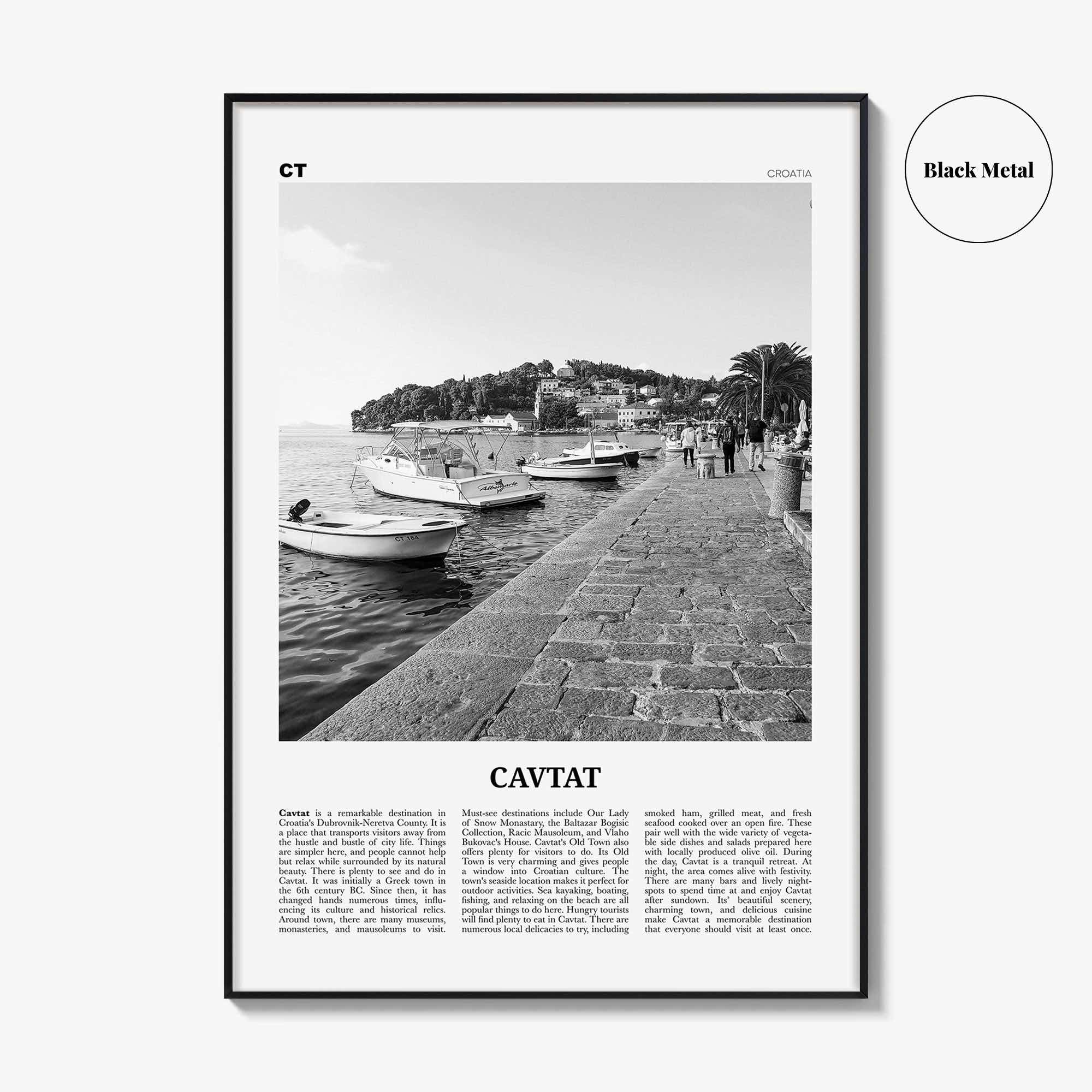 Cavtat Print Black and White, Cavtat Wall Art, Cavtat Poster, Cavtat Photo, Cavtat Wall Décor, Croatia, Dubrovnik Neretva