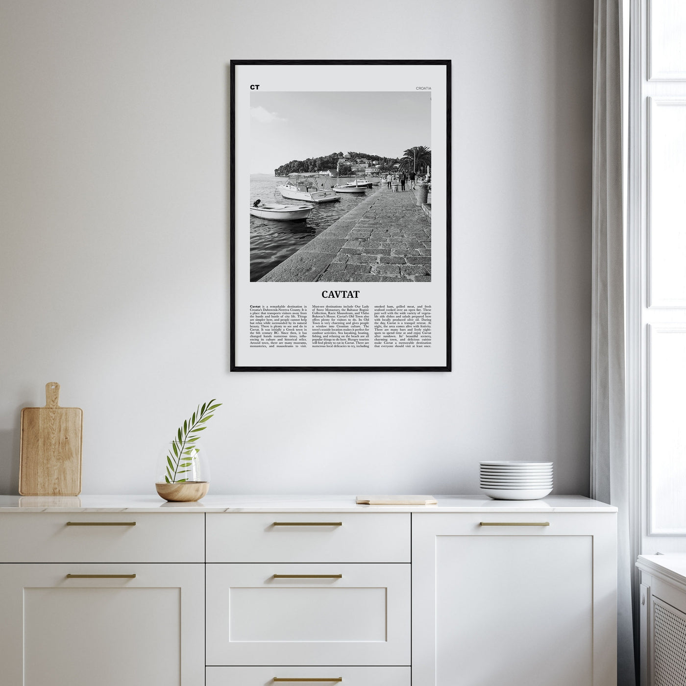 Cavtat Travel B&W Poster