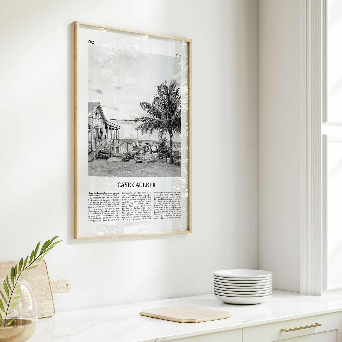 Caye Caulker Print Black and White, Caye Caulker Wall Art, Caye Caulker Poster, Caye Caulker Photo, Caye Caulker Wall Décor, Belize