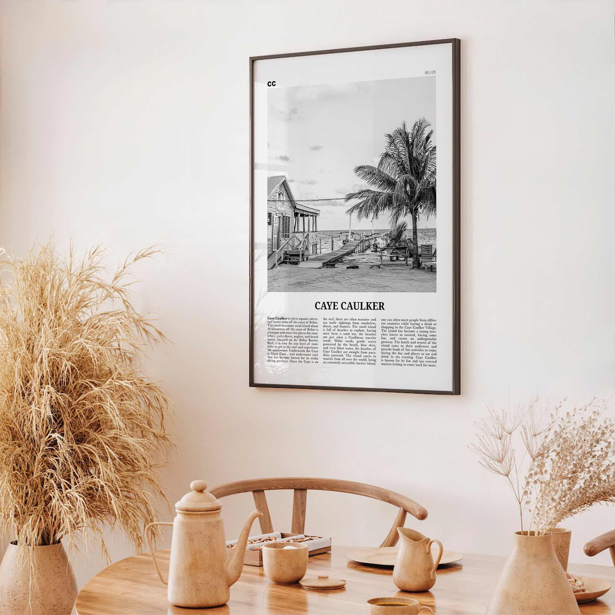 Caye Caulker Print Black and White, Caye Caulker Wall Art, Caye Caulker Poster, Caye Caulker Photo, Caye Caulker Wall Décor, Belize
