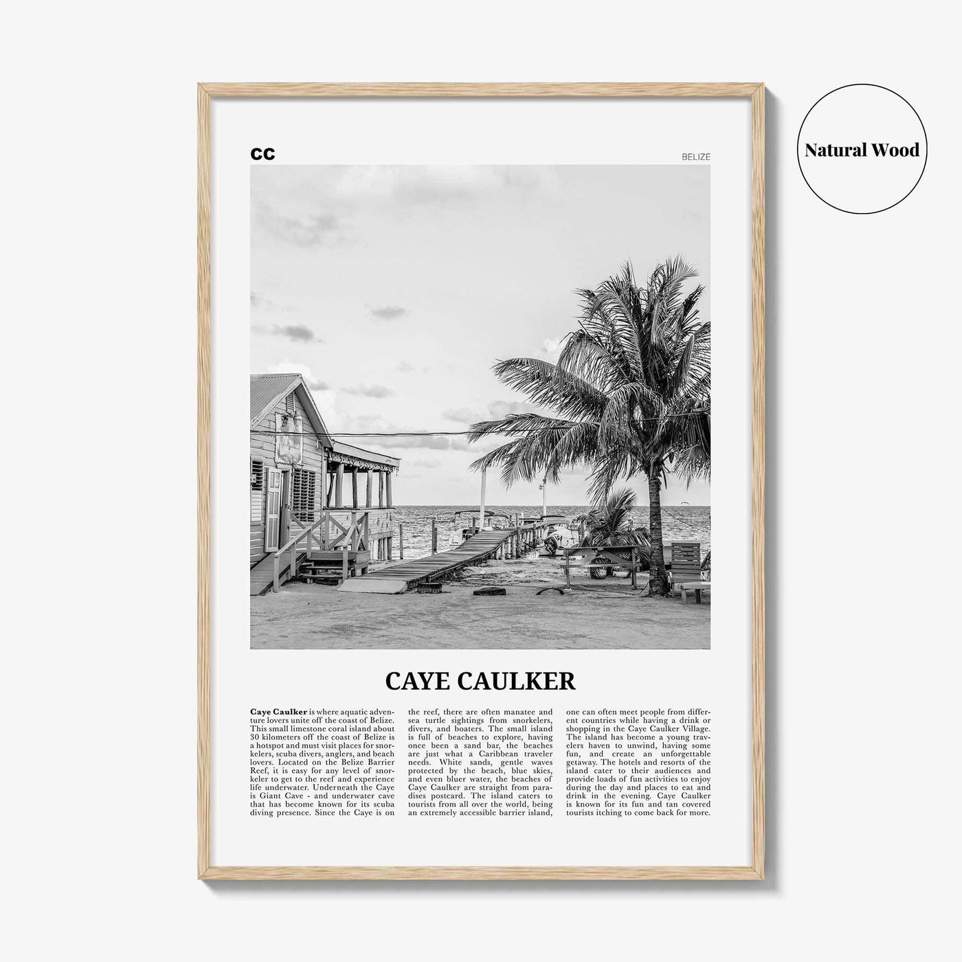 Caye Caulker Print Black and White, Caye Caulker Wall Art, Caye Caulker Poster, Caye Caulker Photo, Caye Caulker Wall Décor, Belize