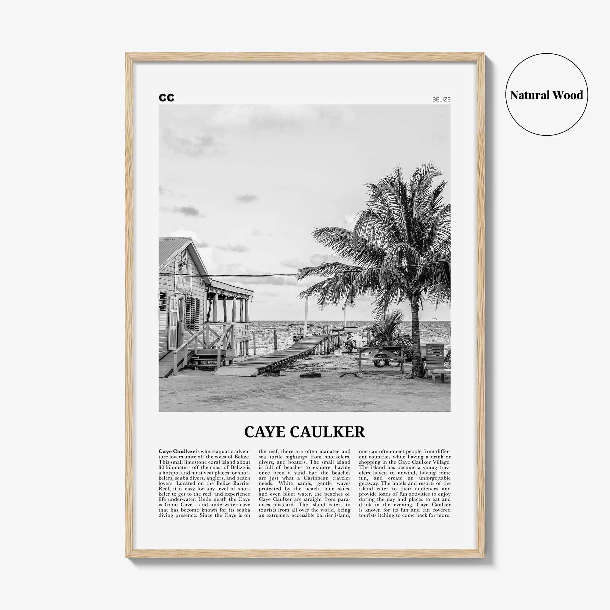 Caye Caulker Print Black and White, Caye Caulker Wall Art, Caye Caulker Poster, Caye Caulker Photo, Caye Caulker Wall Décor, Belize