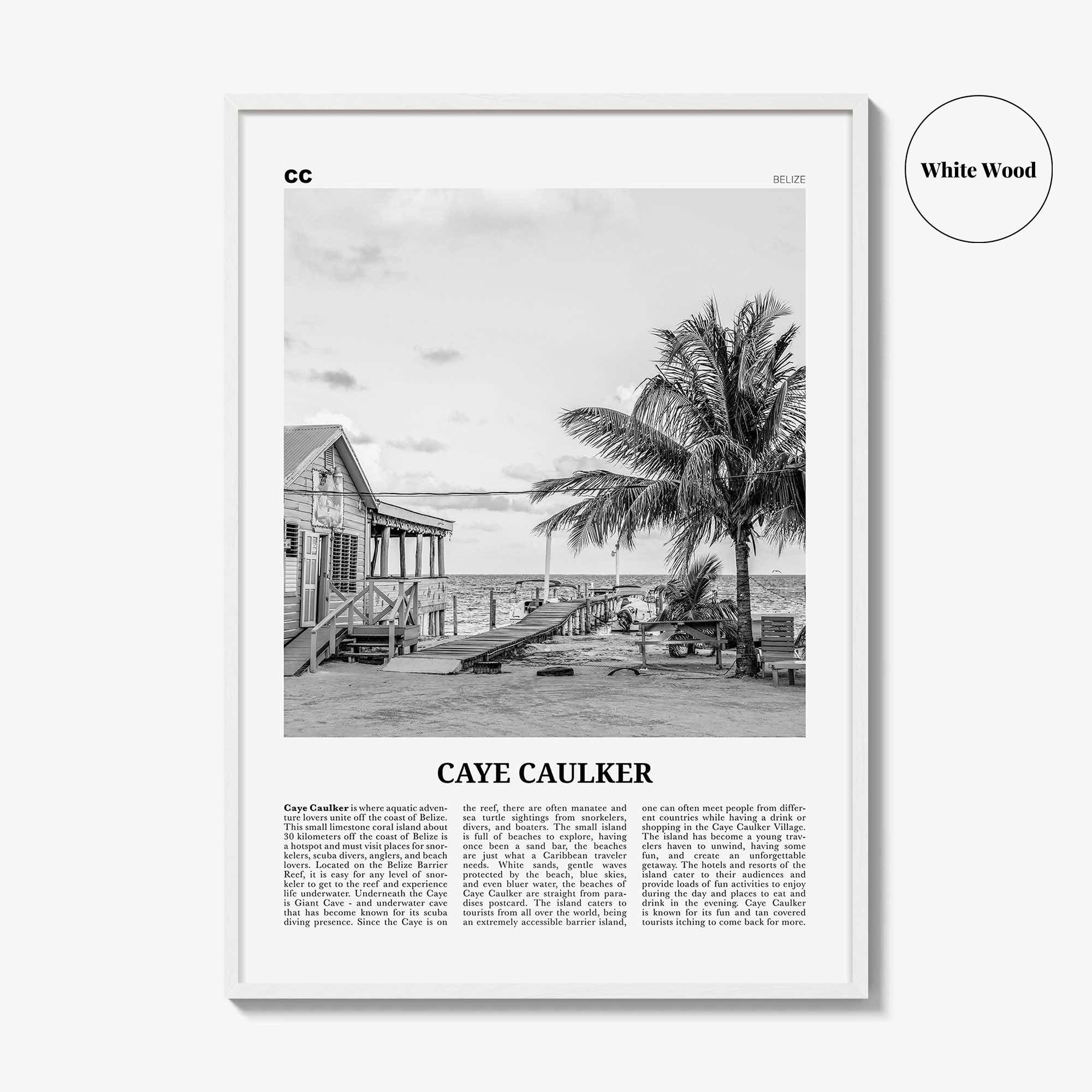 Caye Caulker Print Black and White, Caye Caulker Wall Art, Caye Caulker Poster, Caye Caulker Photo, Caye Caulker Wall Décor, Belize