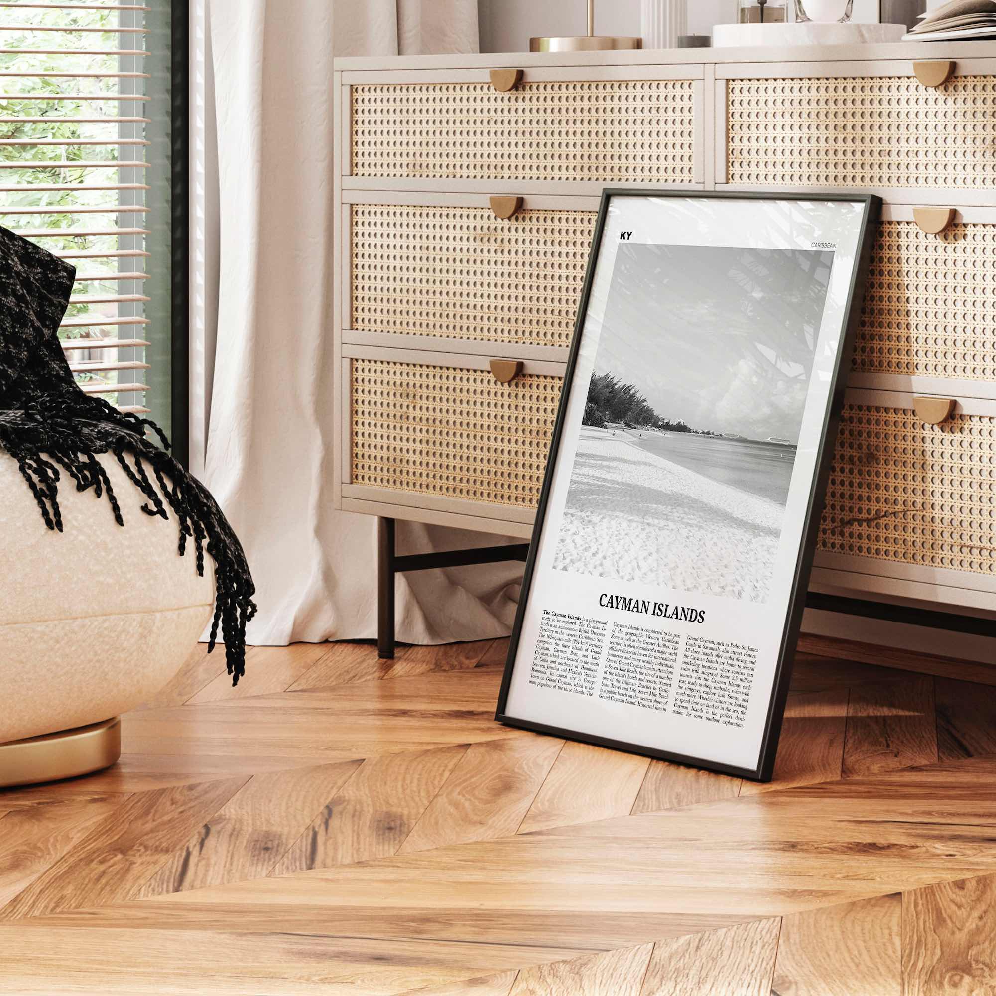 Cayman Islands Print Black and White, Cayman Islands Wall Art, Cayman Islands Poster, George Town, Grand Cayman, Caribbean