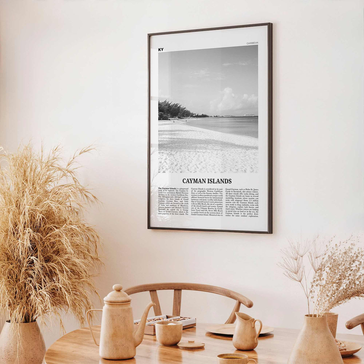 Cayman Islands Print Black and White, Cayman Islands Wall Art, Cayman Islands Poster, George Town, Grand Cayman, Caribbean