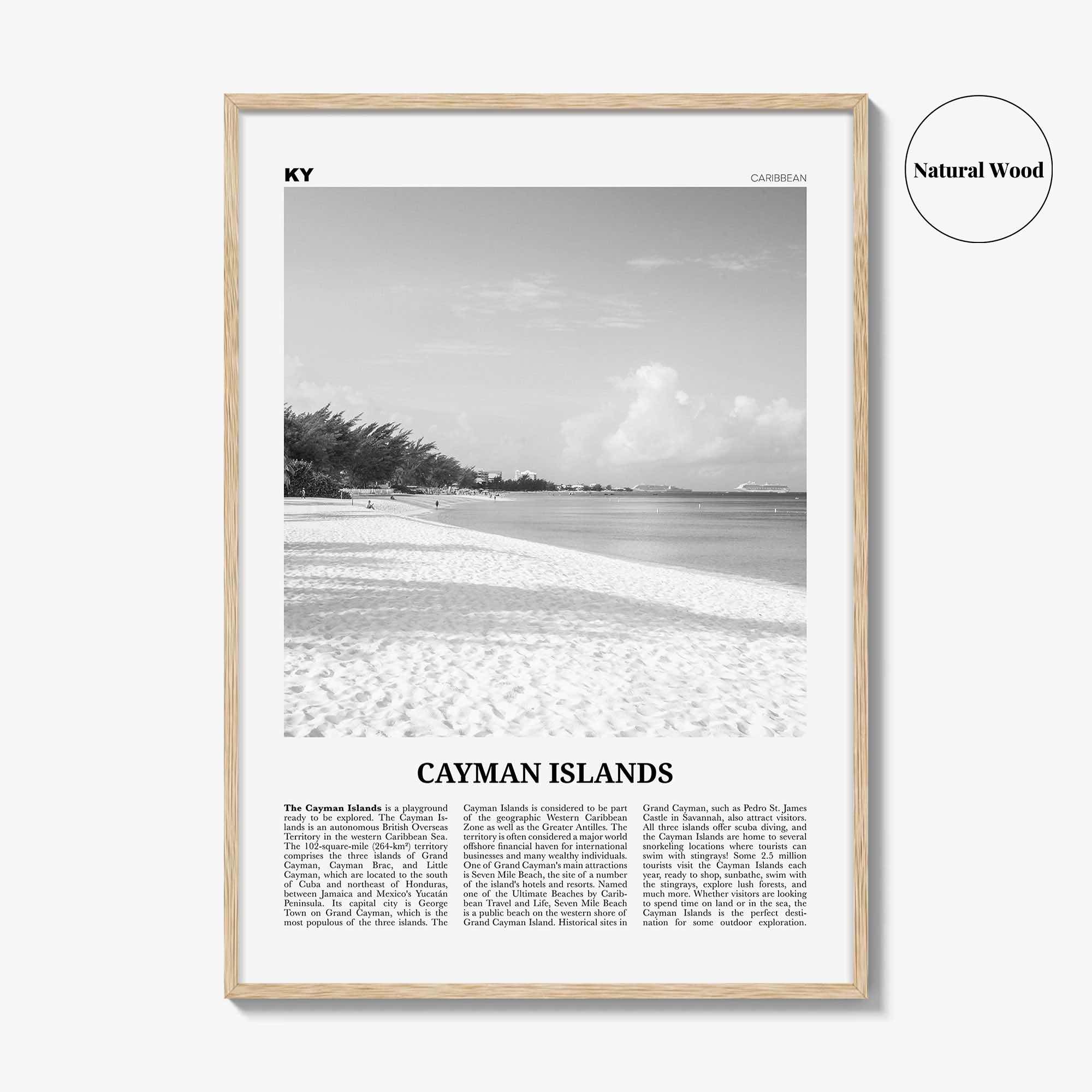 Cayman Islands Print Black and White, Cayman Islands Wall Art, Cayman Islands Poster, George Town, Grand Cayman, Caribbean