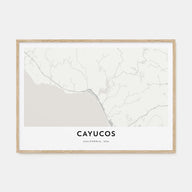 Cayucos Map Landscape Poster