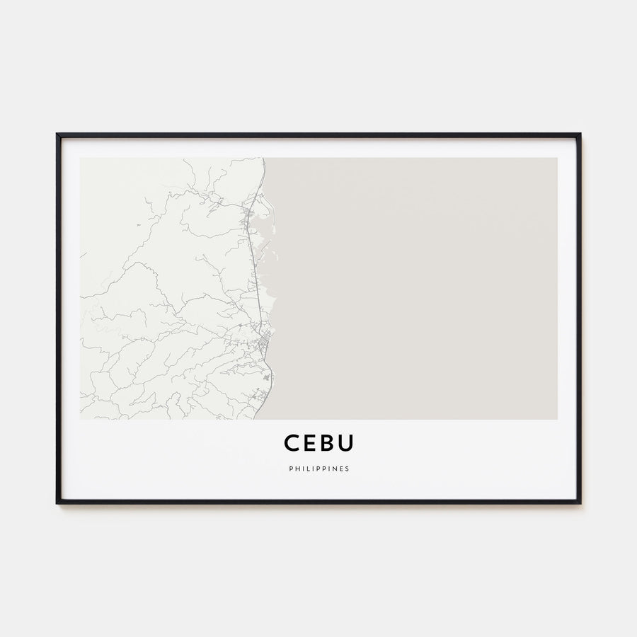 Cebu Map Landscape Poster